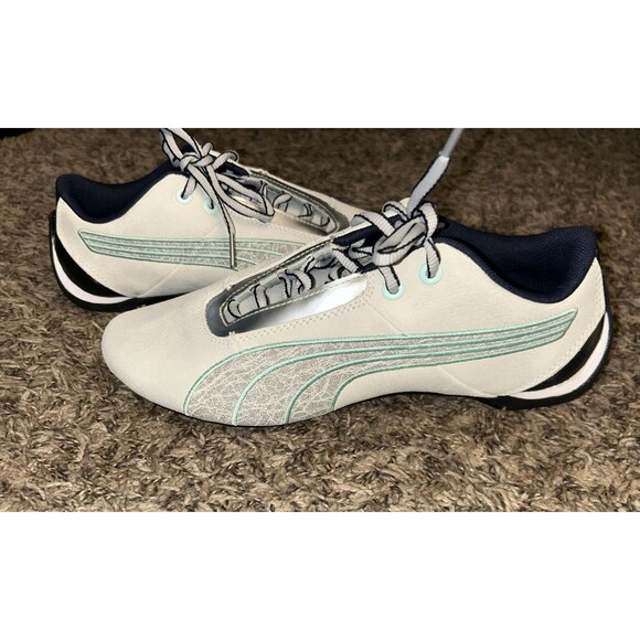 Puma Shoes - Puma White and Mint Low-Profile Athletic Shoes